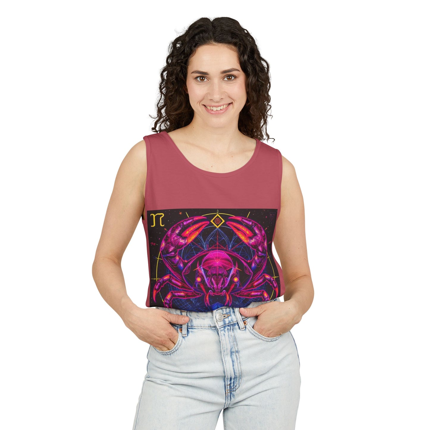 Unisex Garment-Dyed, Tank Top, Cancer, Pop Art, 100% US cotton