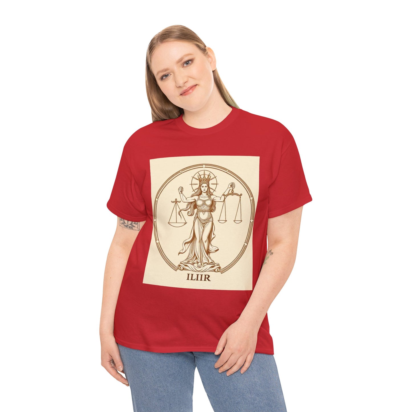 Unisex Heavy Cotton T-Shirt, Libra Goddess v1, Zodiac Design