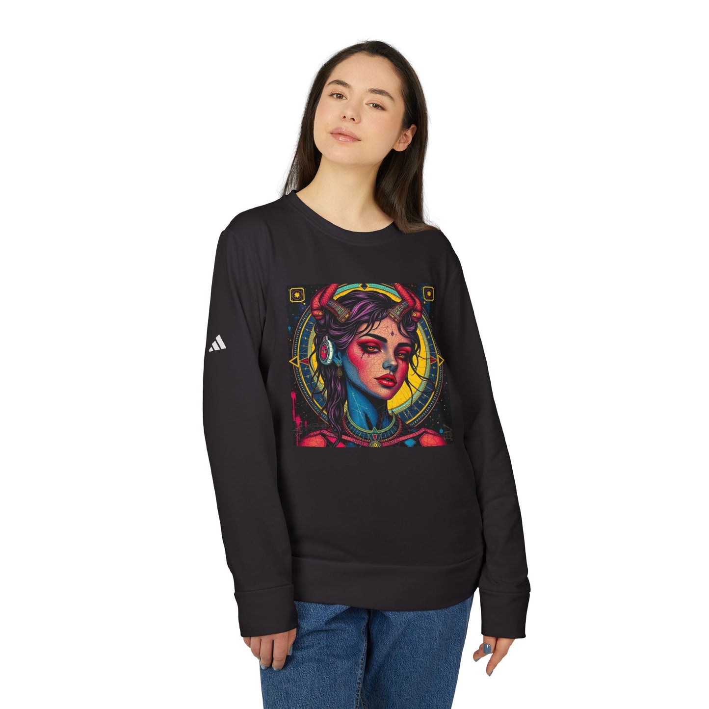 Adidas, Unisex Fleece Crewneck Sweatshirt, Scorpio, Pop Art v1, Zodiac