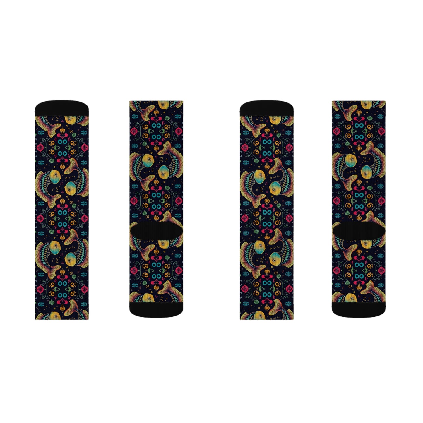 Sublimation Socks, Pisces, Zodiac v3, Pattern