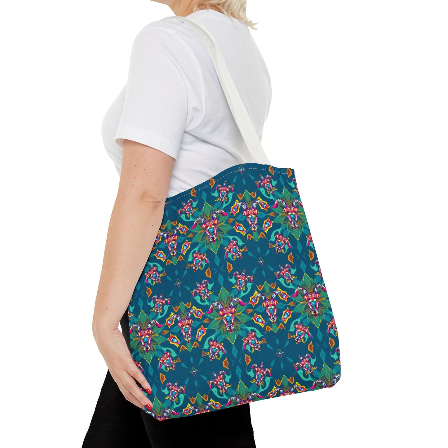 Tote Bag (AOP), Taurus, Zodiac v1, Jewel Pattern