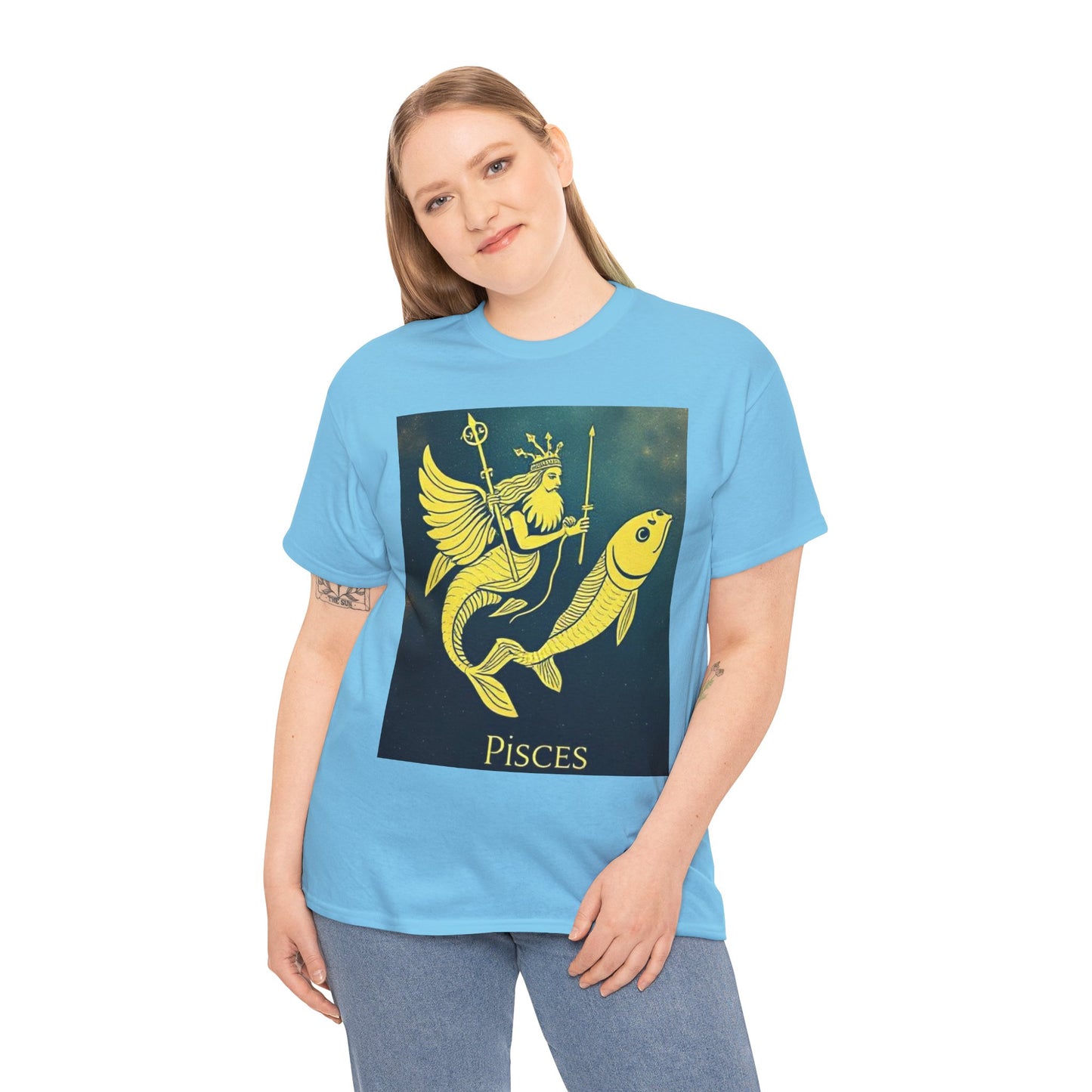Unisex Heavy Cotton T-Shirt, Pisces Queen, Zodiac Design
