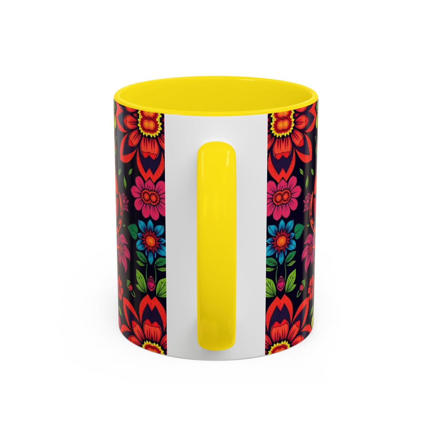 Accent Coffee Mug, Cancer, Zodiac v4, Flower Pattern, (11, 15oz)