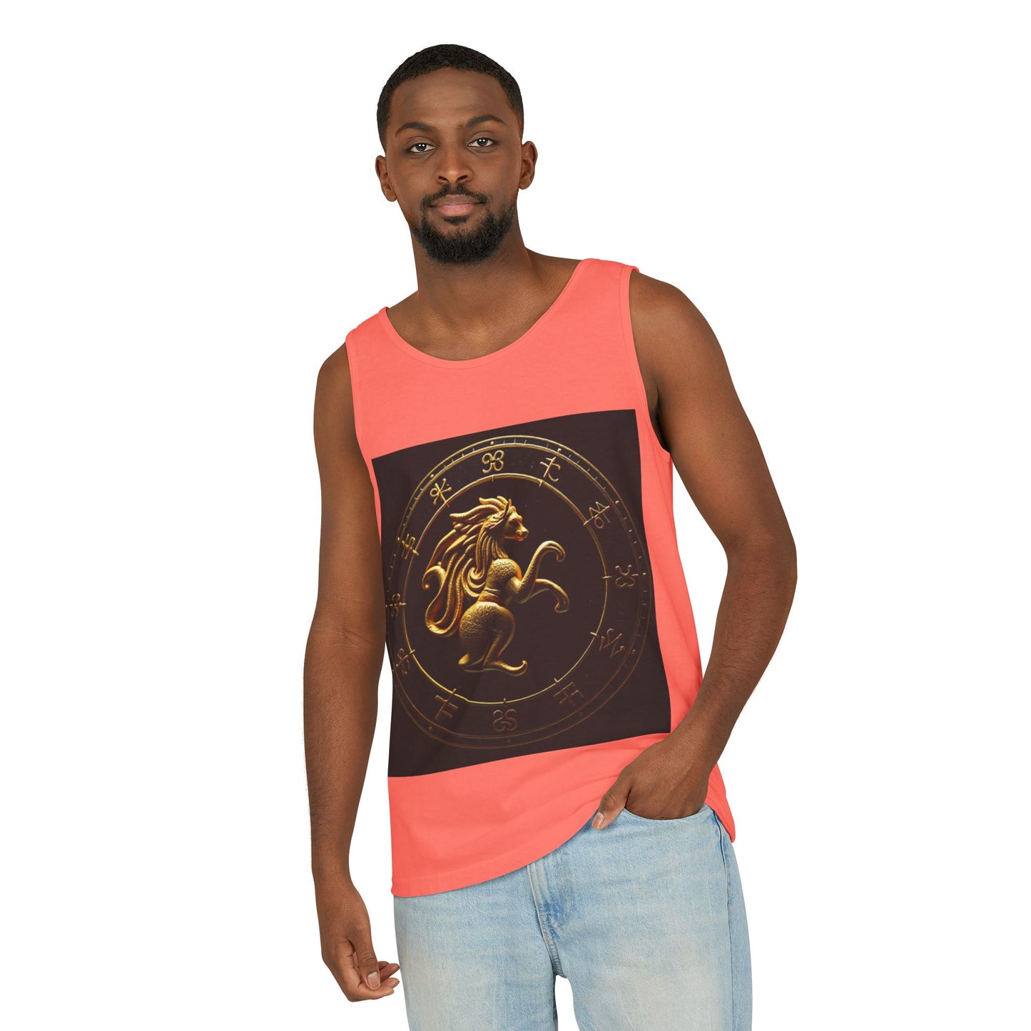 Unisex Garment-Dyed, Tank Top, Virgo Design, Planet Animal, 100% US cotton