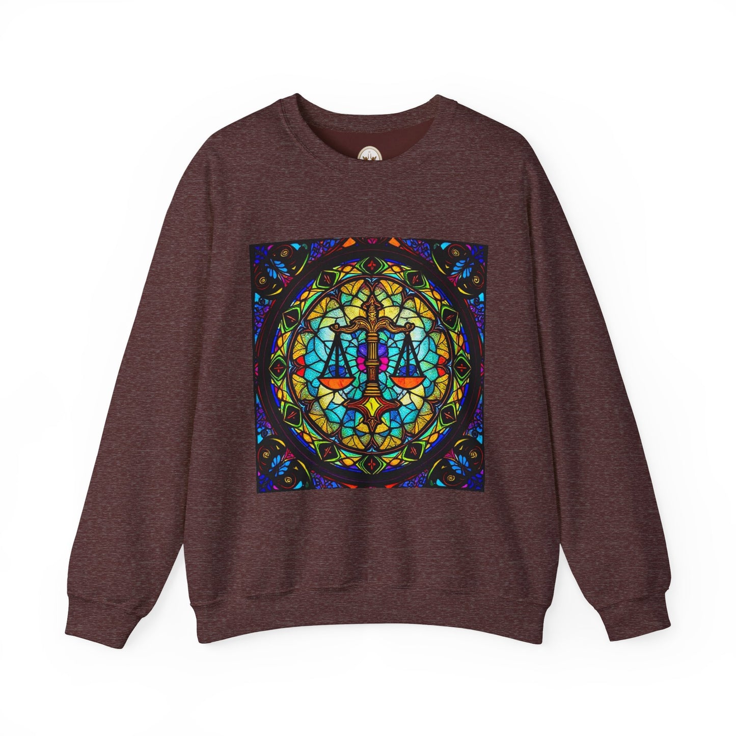 Unisex Heavy Blend™ Crewneck Sweatshirt, Glass, Libra Zodiac Design