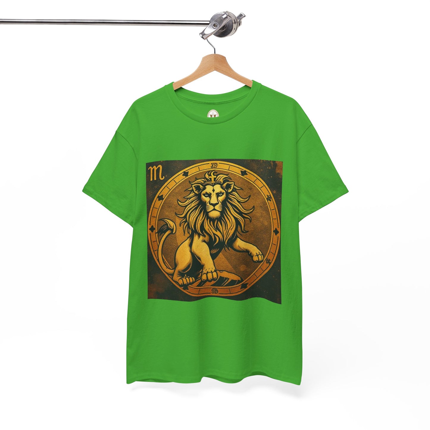 Unisex Heavy Cotton T-Shirt, Gold Lion v1, Leo Zodiac Design