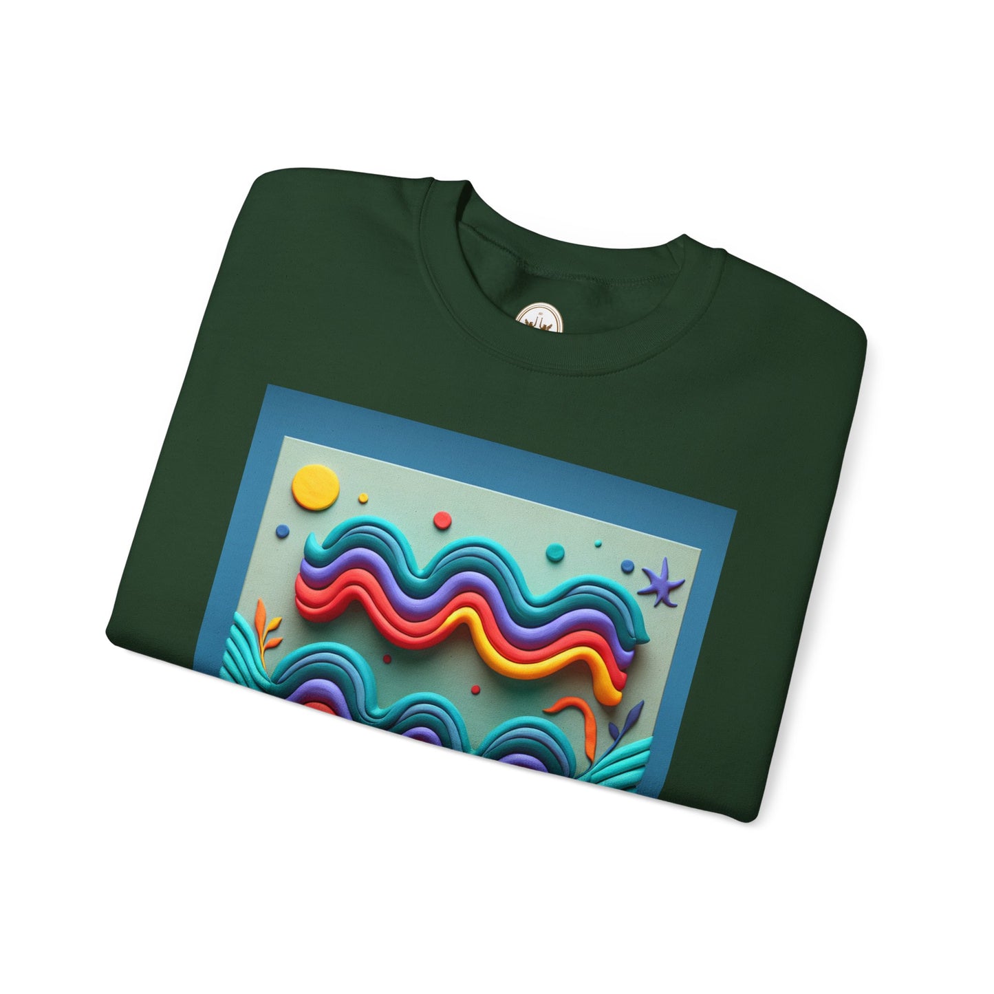 Unisex Heavy Blend™ Crewneck Sweatshirt, Water Painting, Aquarius Zodiac Design
