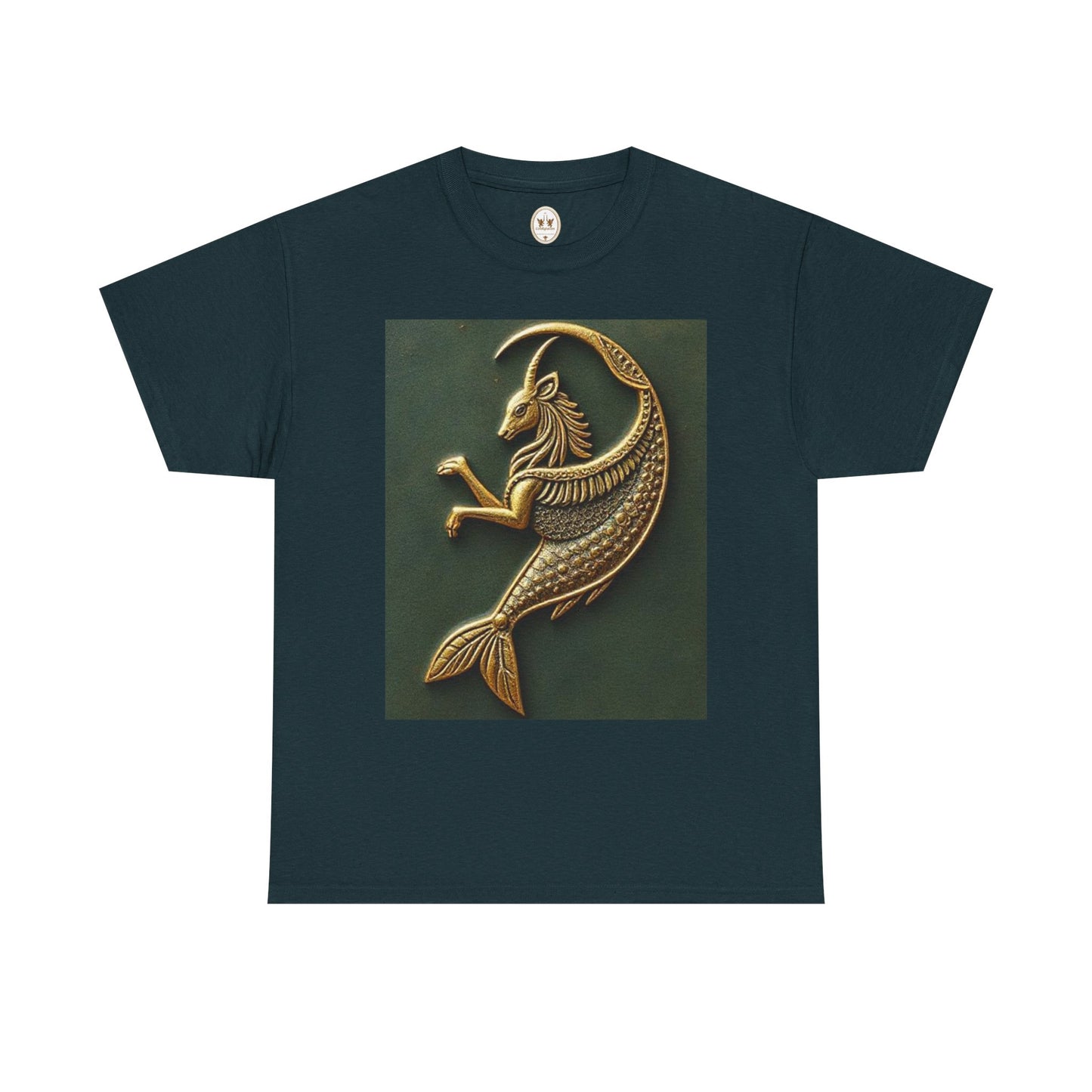 Unisex Heavy Cotton T-Shirt, Capricorn Animal v1, Symbol, Zodiac Design