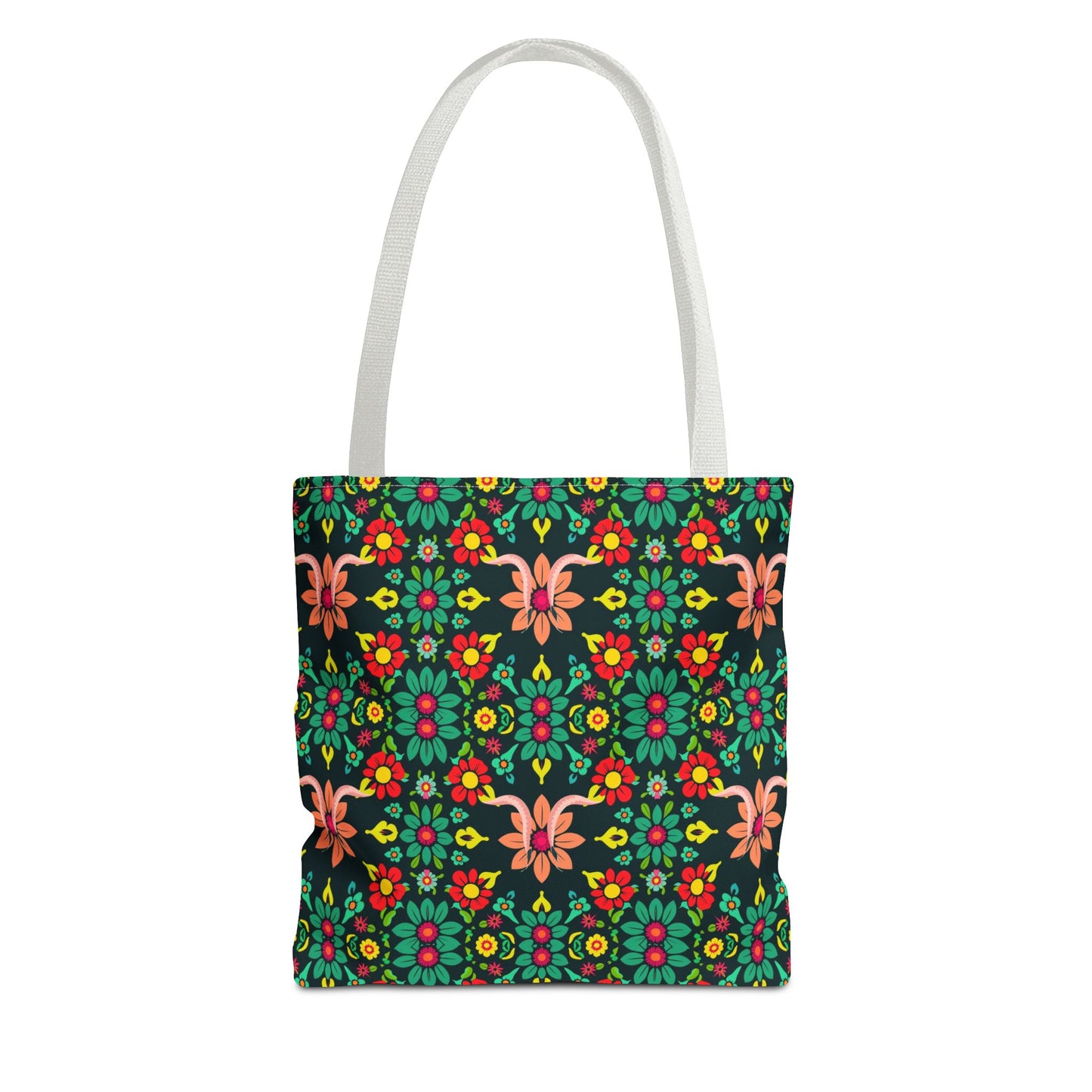 Tote Bag, (AOP), Aquarius, Zodiac v1, Flower Pattern