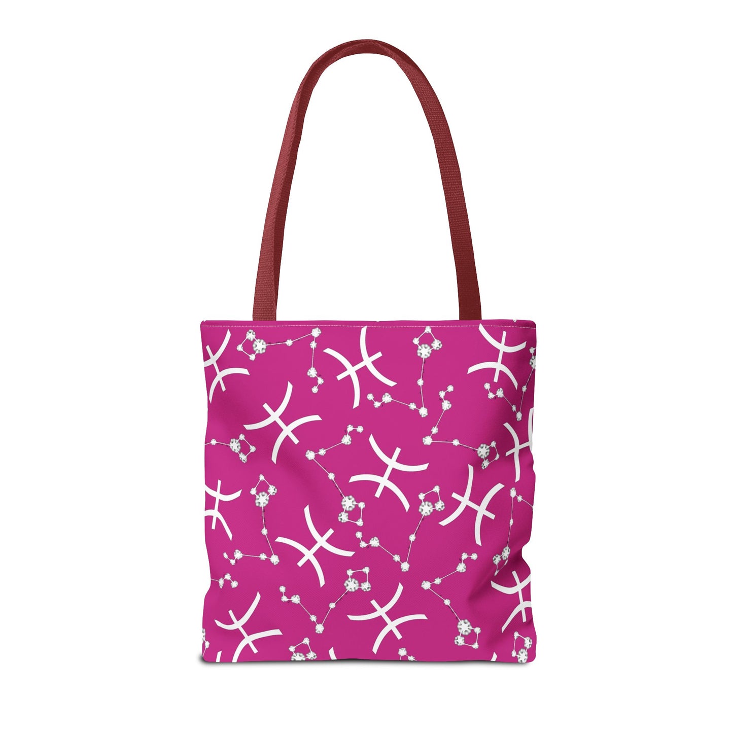 Tote Bag, Pisces Zodiac Sign, AOP, (Pink, White)