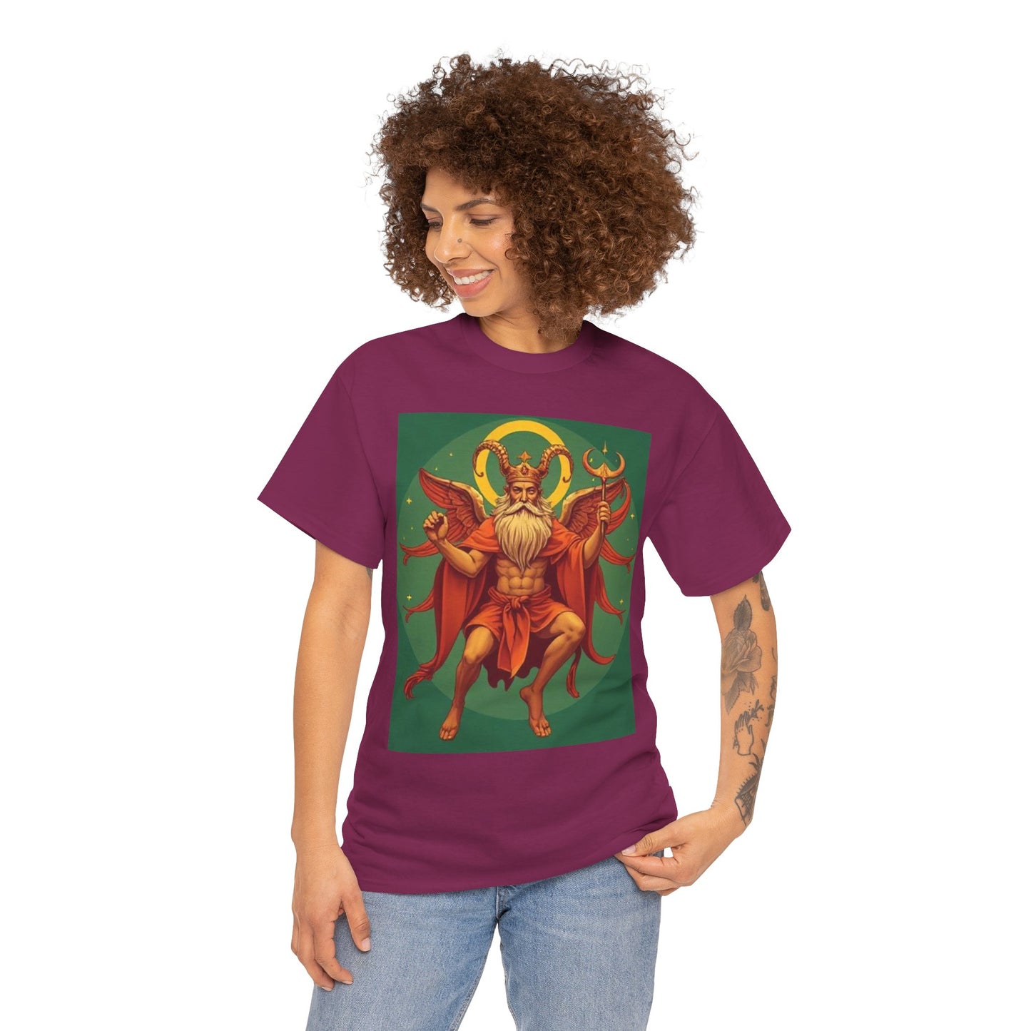 Unisex Heavy Cotton T-Shirt, Aries God, Zodiac Design