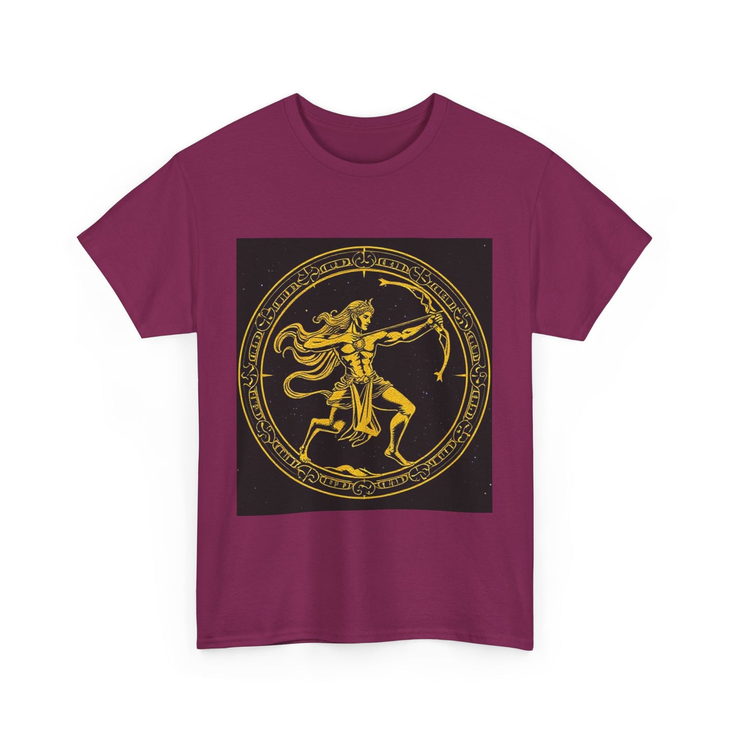 Unisex Heavy Cotton T-Shirt, Mythical Faun/Satyr, Sagittarius Zodiac Design