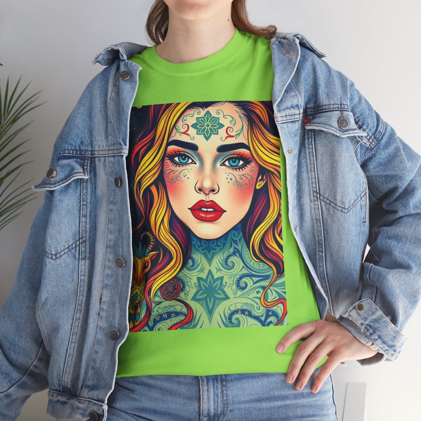 Unisex Heavy Cotton T-Shirt, Aquarius, Zodiac v2, Sexy Art