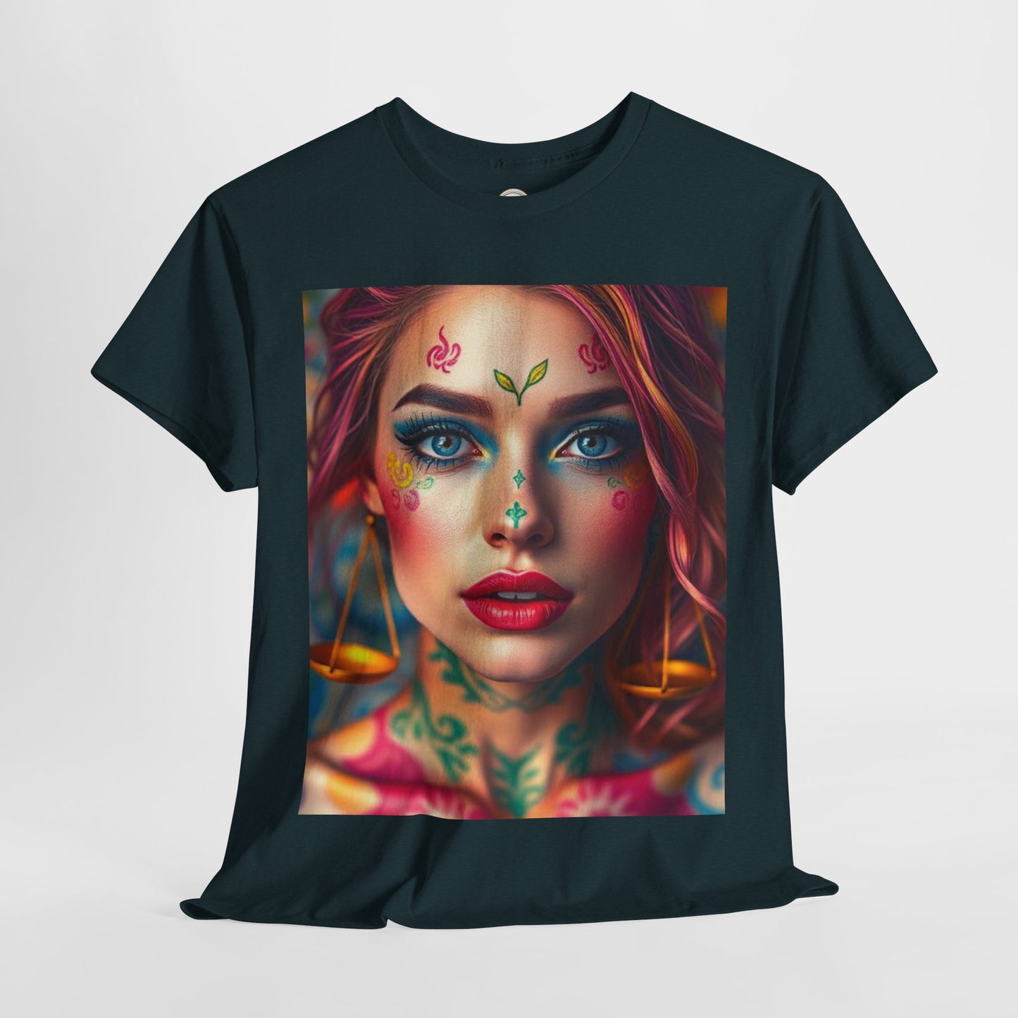 Unisex Heavy Cotton T-Shirt, Libra, Zodiac v1, Sexy Art