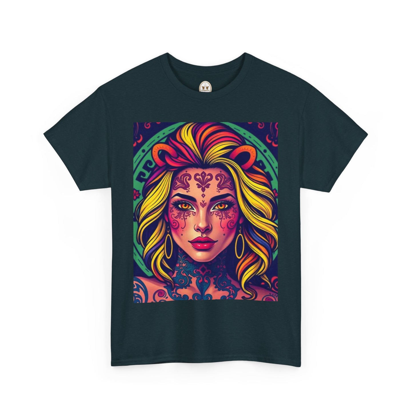 Unisex Heavy Cotton T-Shirt, Leo, Zodiac v1, Sexy Art