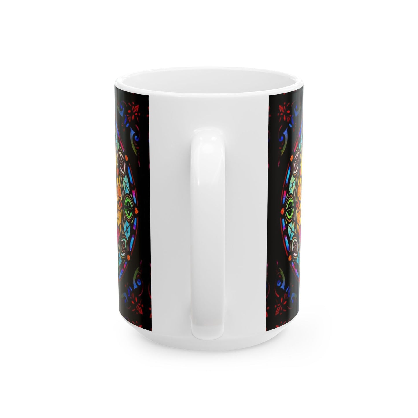 Ceramic Mug, (11oz, 15oz), Ceramic Coffee Mug, AOP, Glass Design, Aries Zodiac