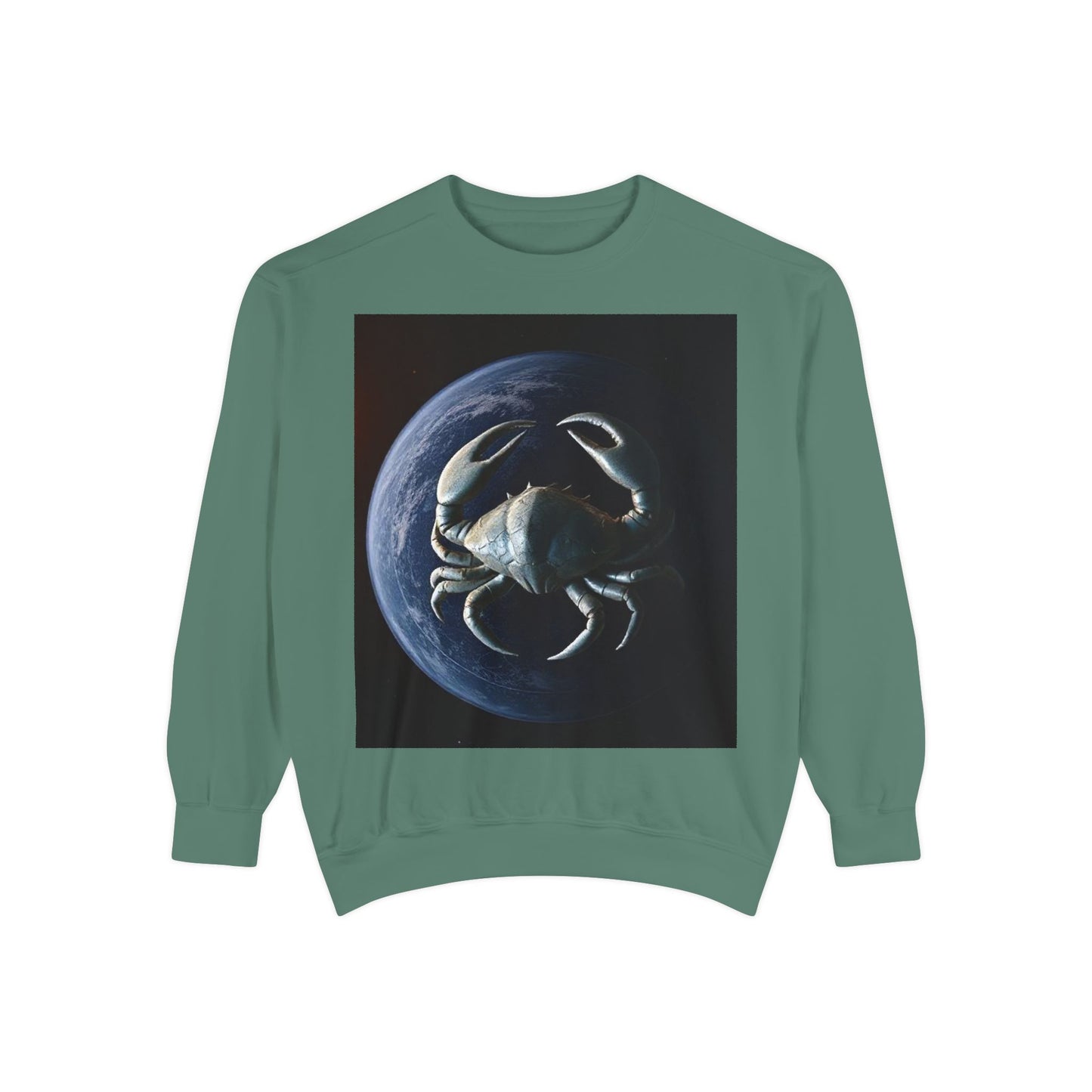 Garment-Dyed Sweatshirt, Unisex, Space Animal Design, Cancer