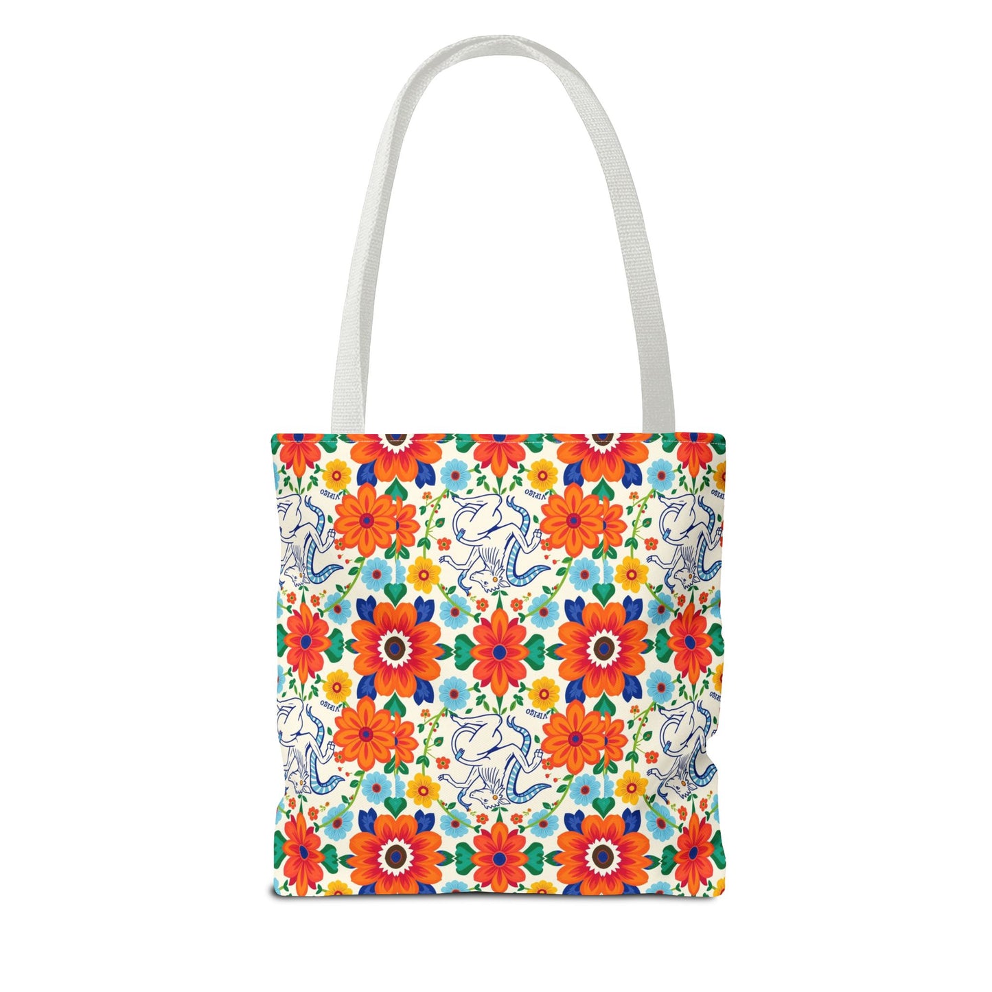 Tote Bag (AOP), Virgo, Zodiac v1, Flower Pattern