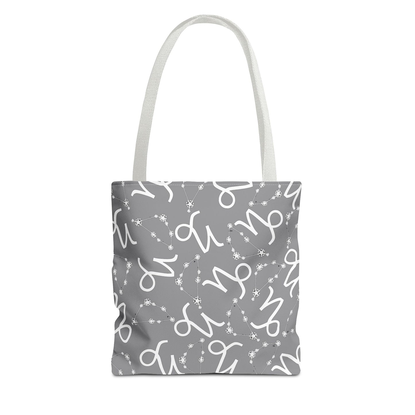 Tote Bag, Capricorn Zodiac Sign, AOP, (Grey, White)