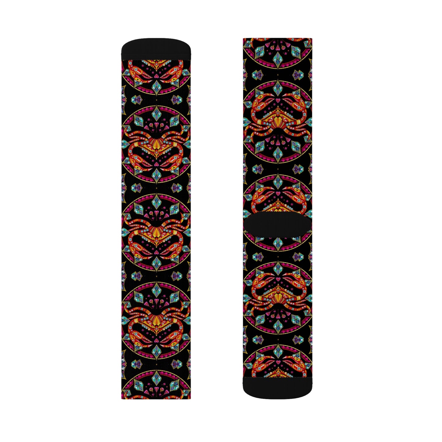 Sublimation Socks, Cancer, Zodiac v3, Jewel Pattern