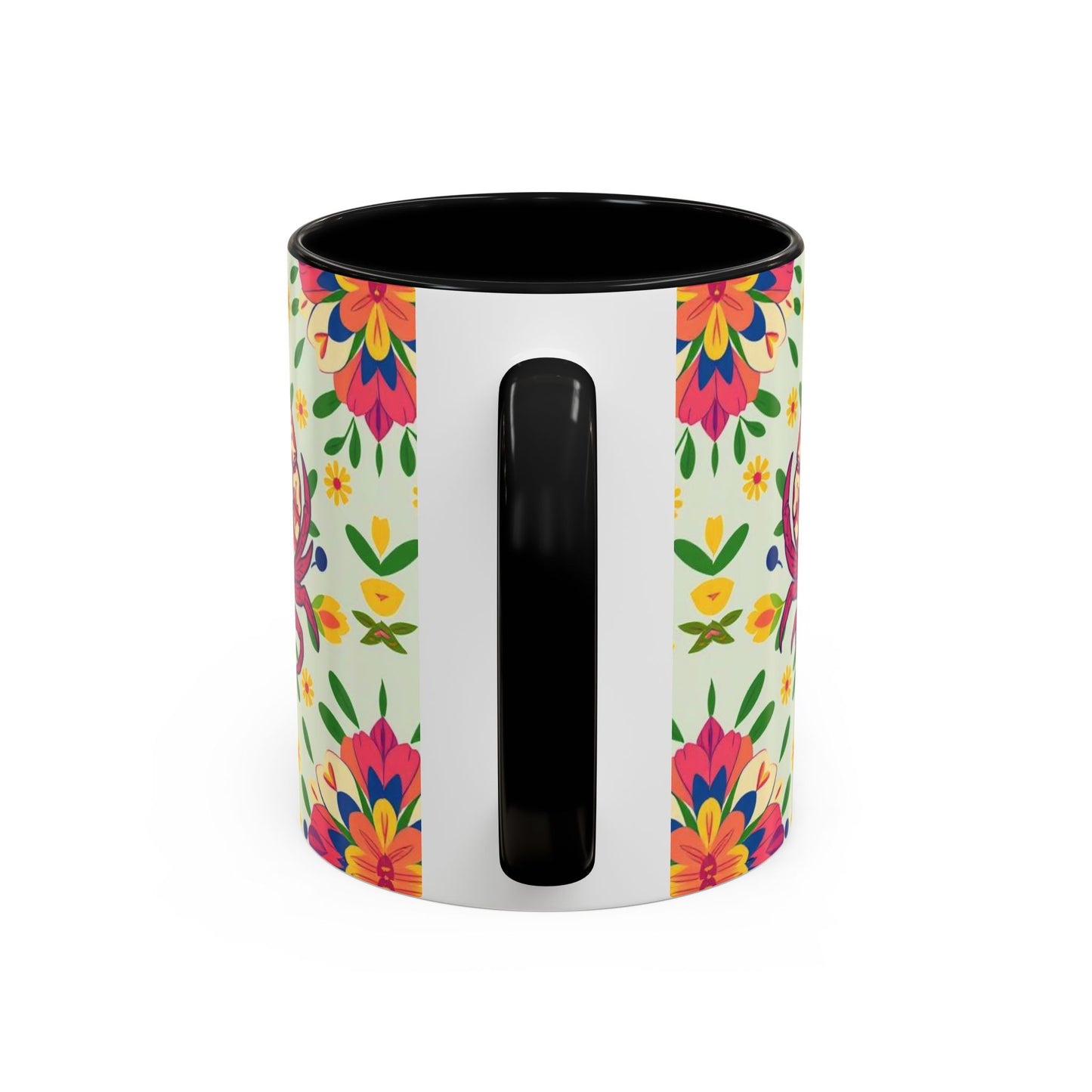 Accent Coffee Mug, Cancer, Zodiac v3, Flower Pattern, (11, 15oz)