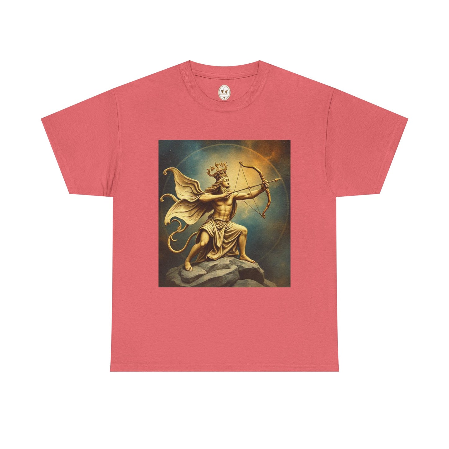 Unisex Heavy Cotton T-Shirt, Sagittarius King, Bow & Arrow, Zodiac Design