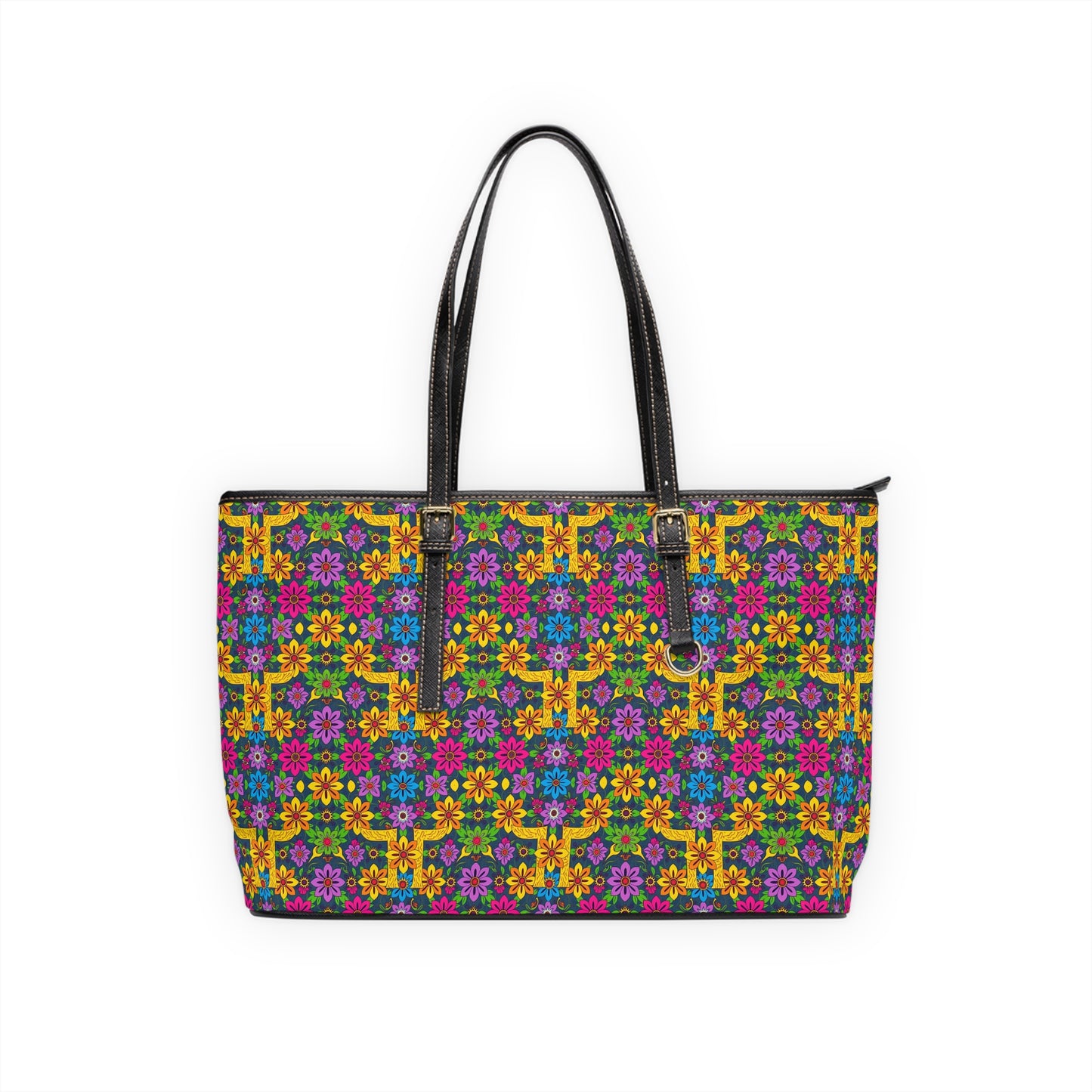 Leather Shoulder Bag, Gemini, Zodiac, Flower Pattern