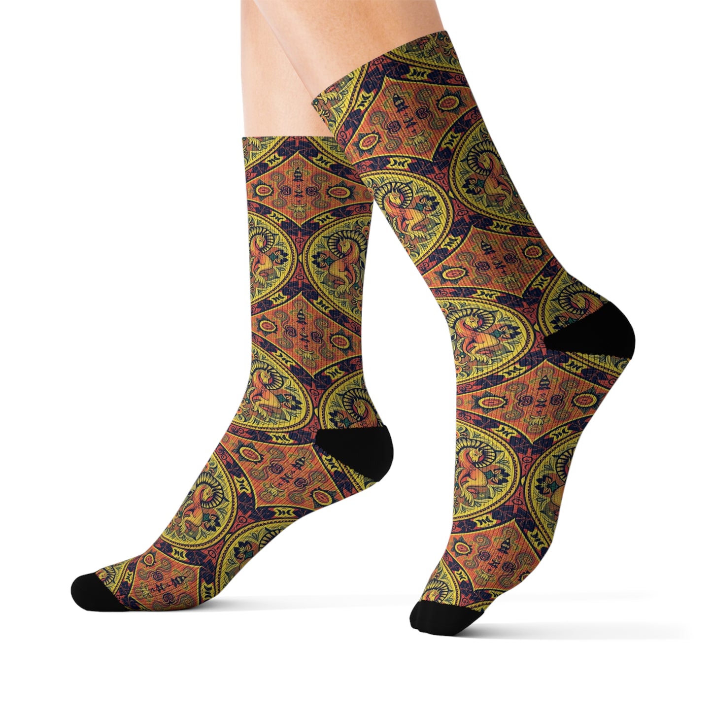 Sublimation Socks, Aries, Zodiac v3, Pattern