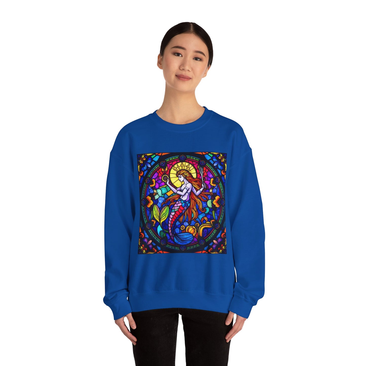 Unisex Heavy Blend™ Crewneck Sweatshirt, Glass 1, Aquarius Zodiac Design