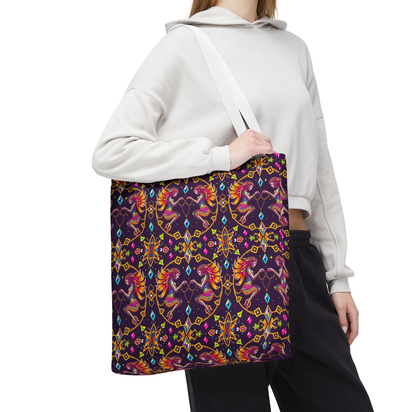 Tote Bag (AOP), Gemini, Zodiac, Jewel Pattern