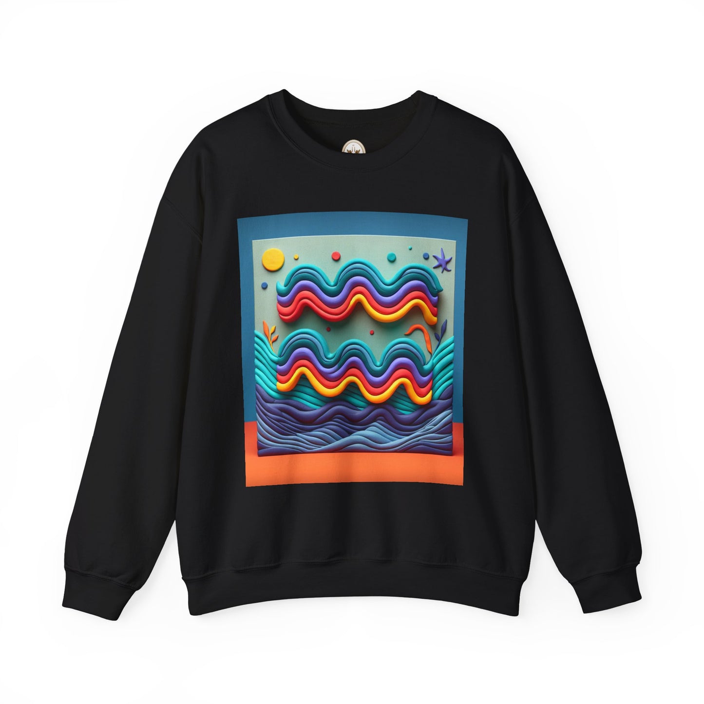 Unisex Heavy Blend™ Crewneck Sweatshirt, Water Painting, Aquarius Zodiac Design
