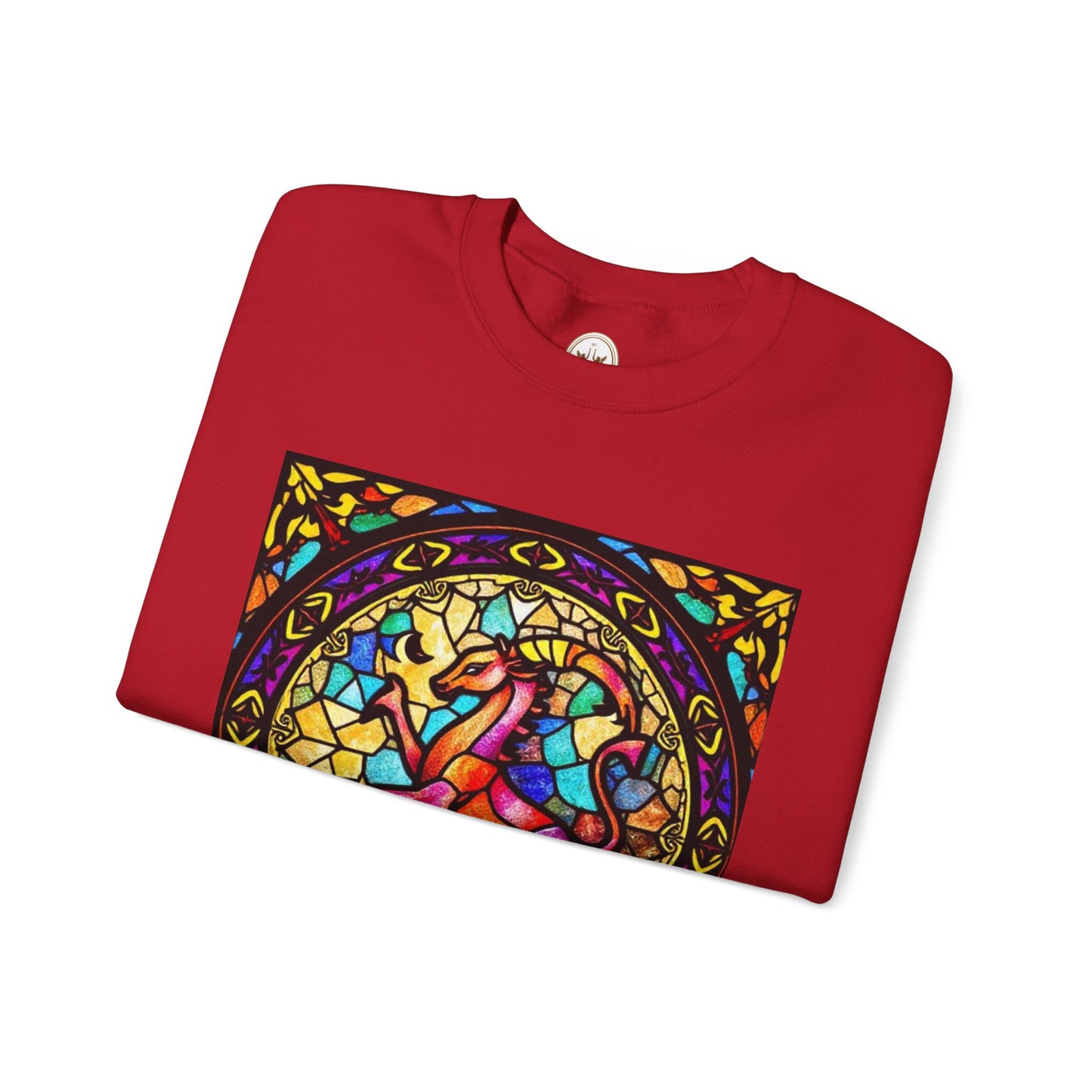 Unisex Heavy Blend™ Crewneck Sweatshirt, Glass, Aries Zodiac Design