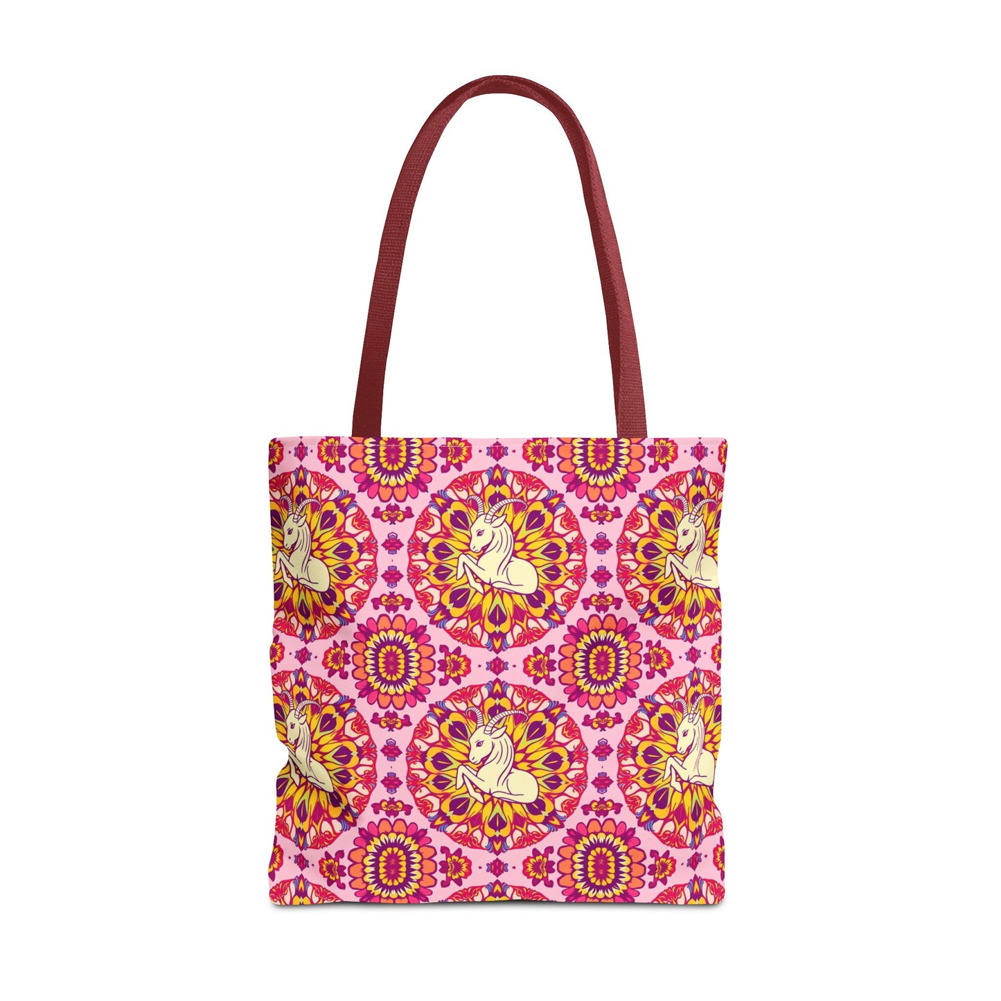 Tote Bag, (AOP), Capricorn, Zodiac v1, Flower Pattern