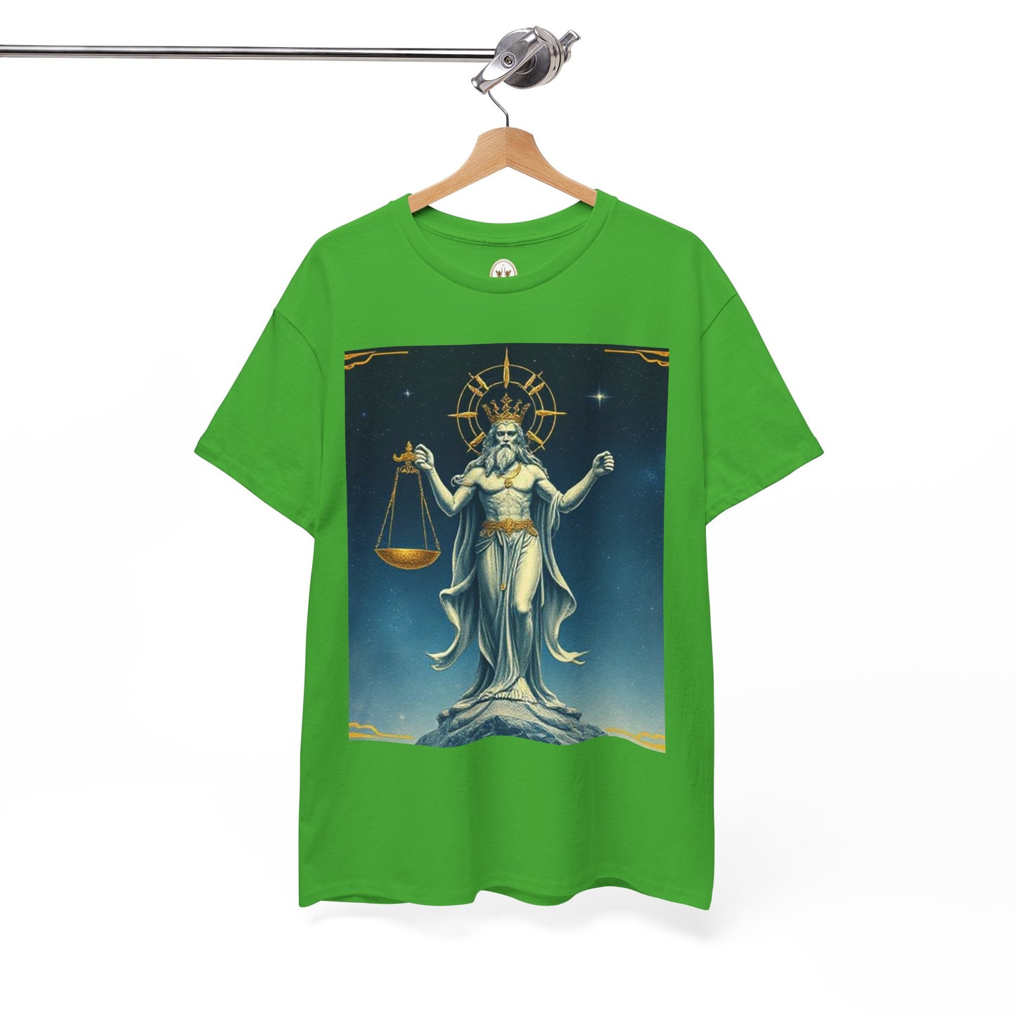 Unisex Heavy Cotton T-Shirt, Space, Libra God, Zodiac Design