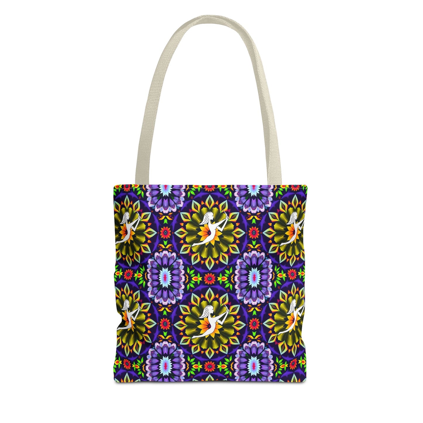 Tote Bag (AOP), Sagittarius, Zodiac v2, Flower Pattern