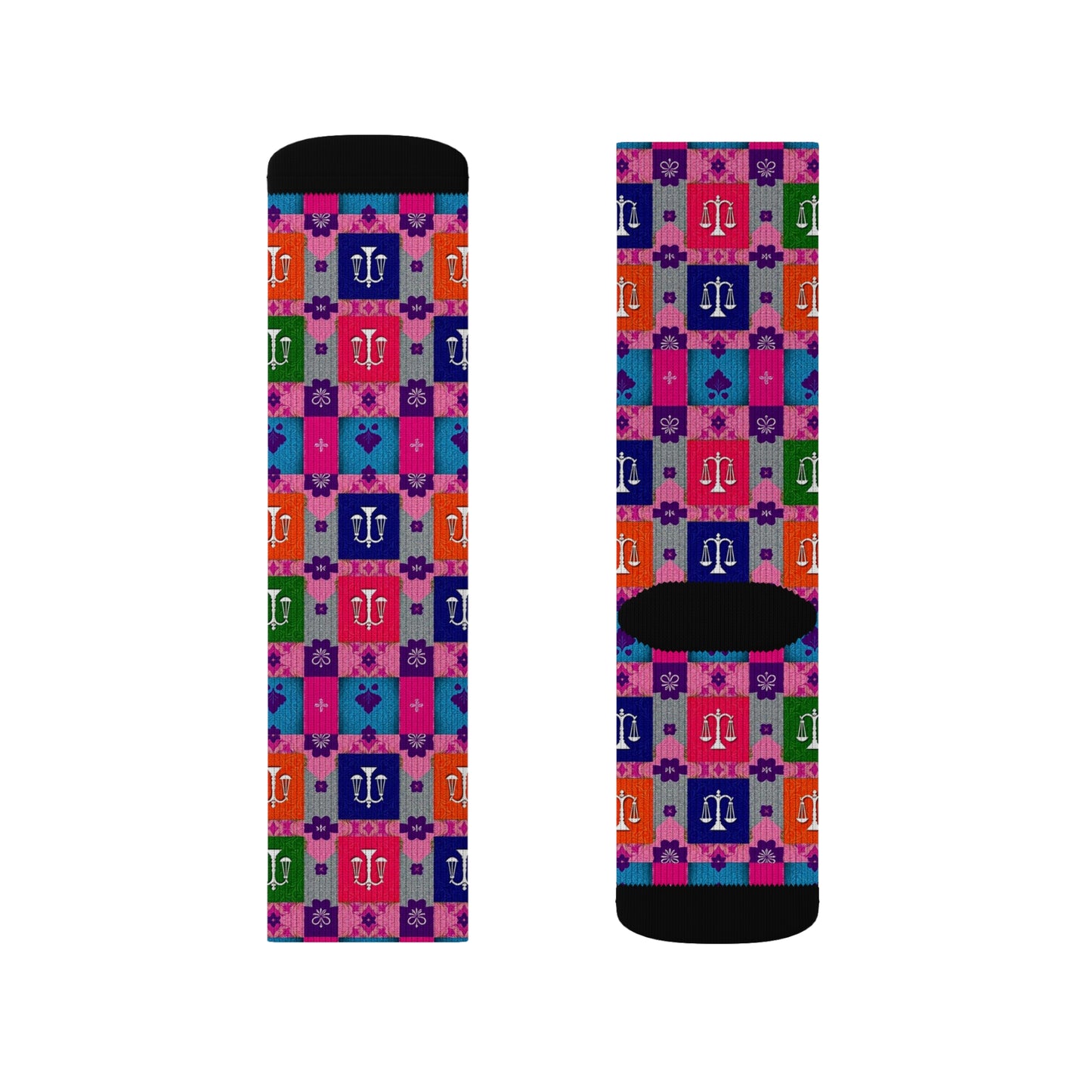 Sublimation Socks, Libra, Zodiac v2, Shapes Pattern