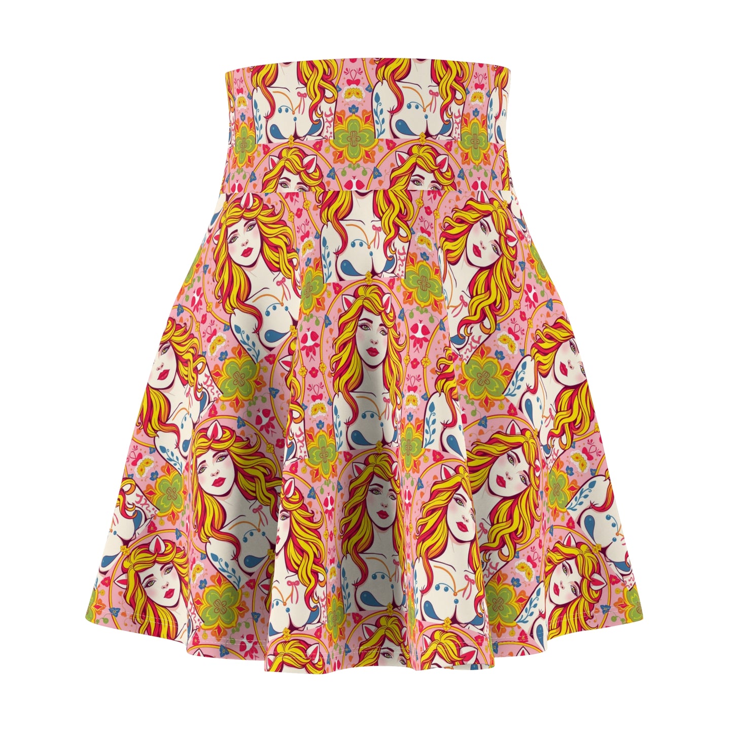 Women's Skater Skirt, (AOP), Leo, Zodiac v1, Sexy Pattern