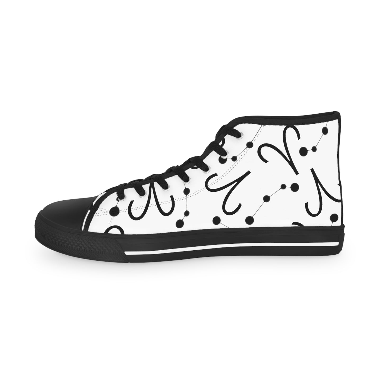 Men's High Top Sneakers, Breathable polyester canvas, Aries Zodiac Design