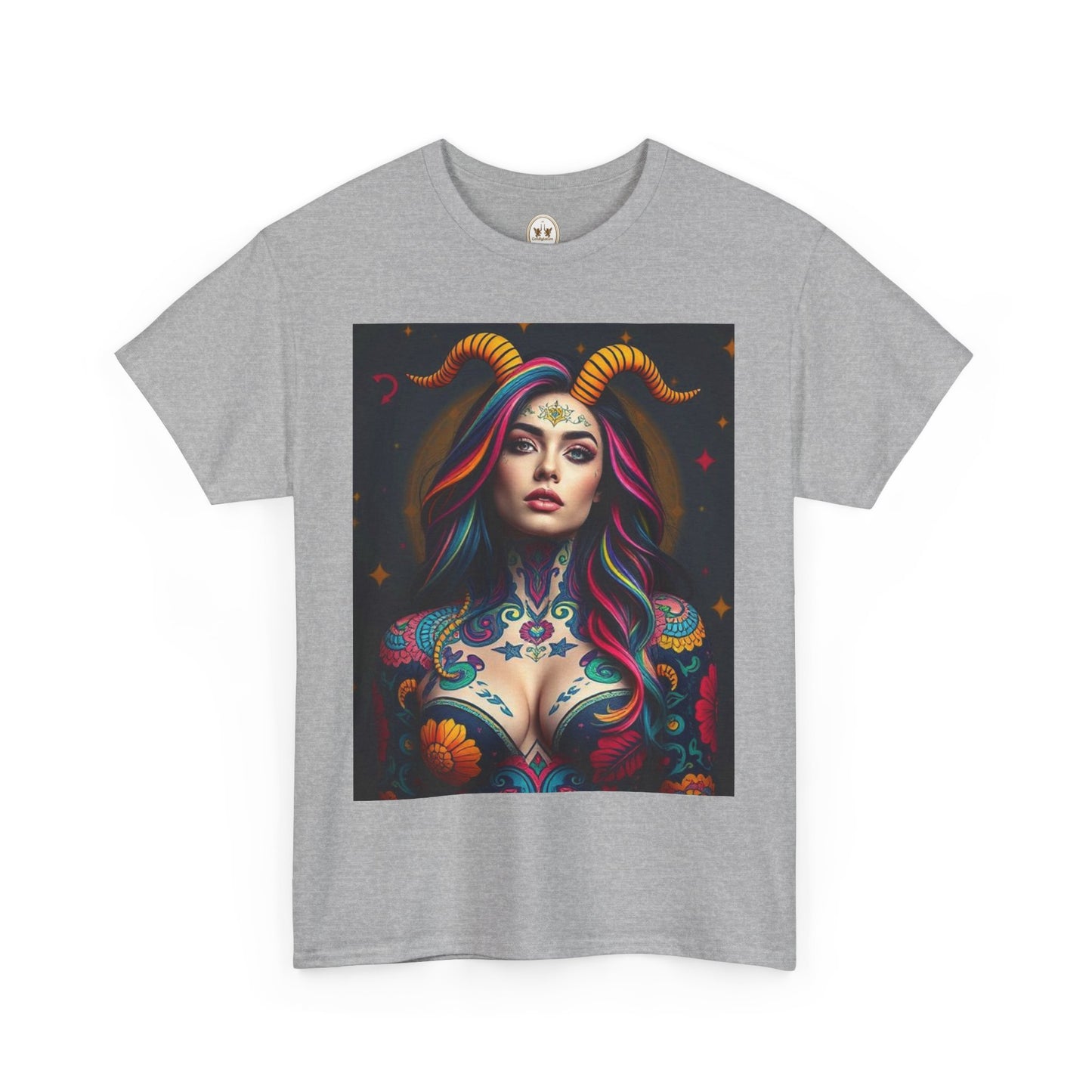 Unisex Heavy Cotton T-Shirt, Capricorn, Zodiac, Sexy Art