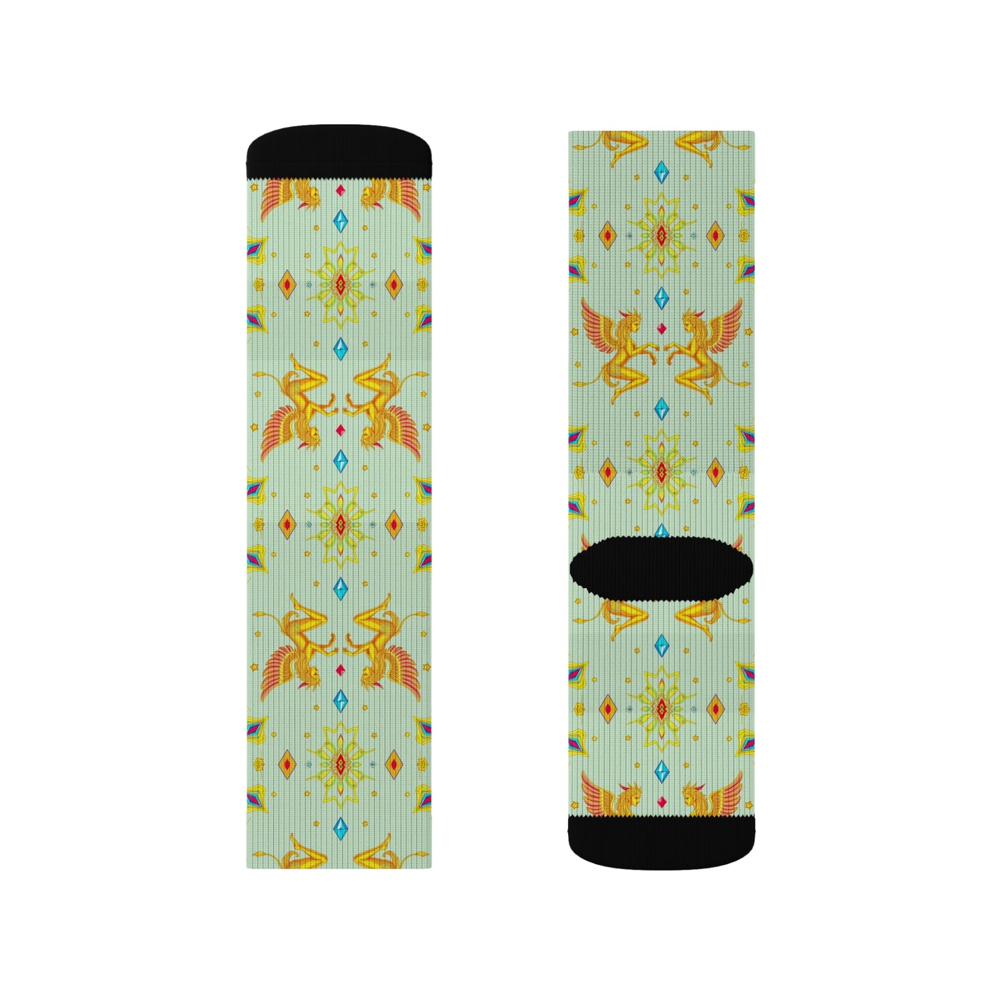 Sublimation Socks, Gemini, Zodiac v3, Jewel Pattern