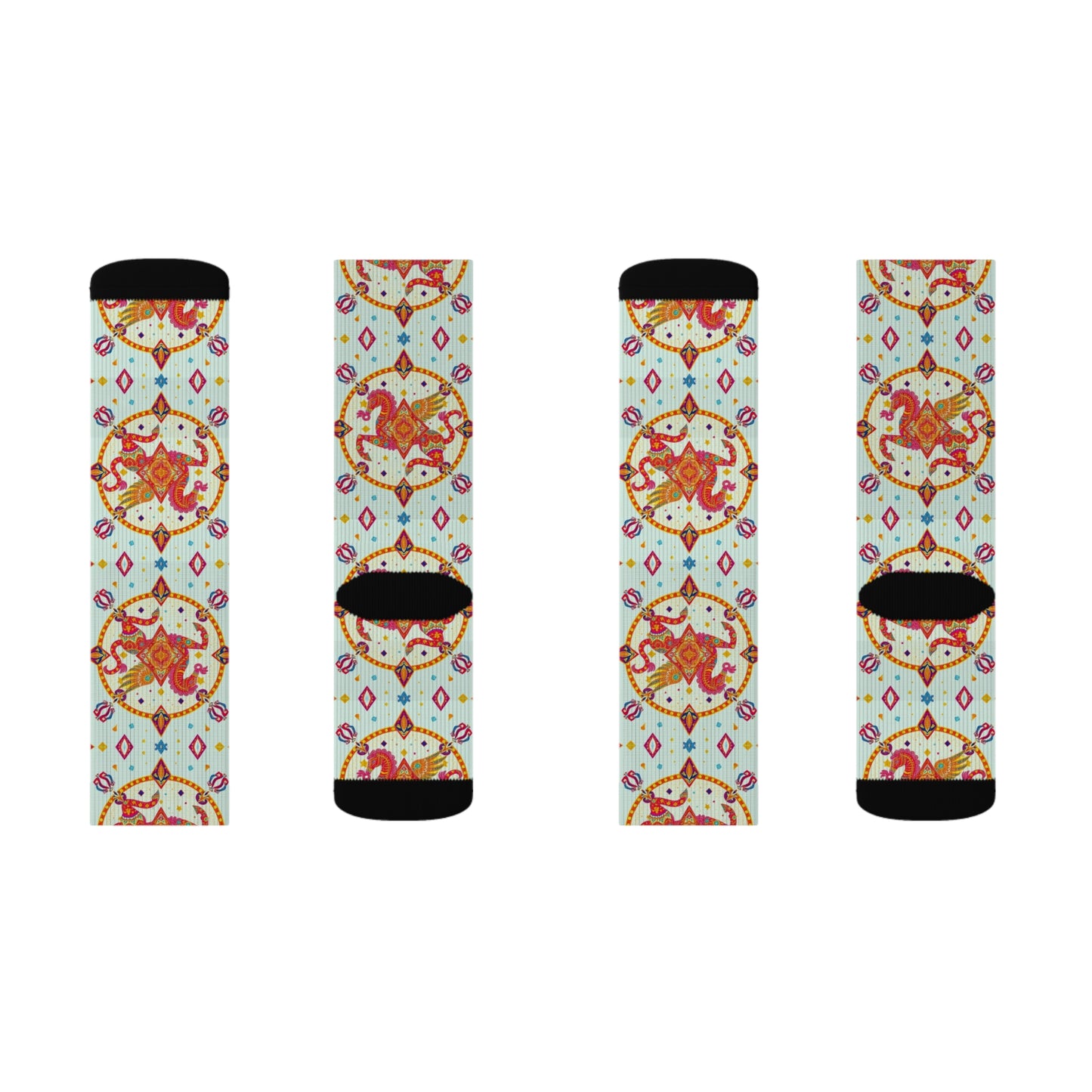 Sublimation Socks, Aquarius, Zodiac v2, Jewel Pattern