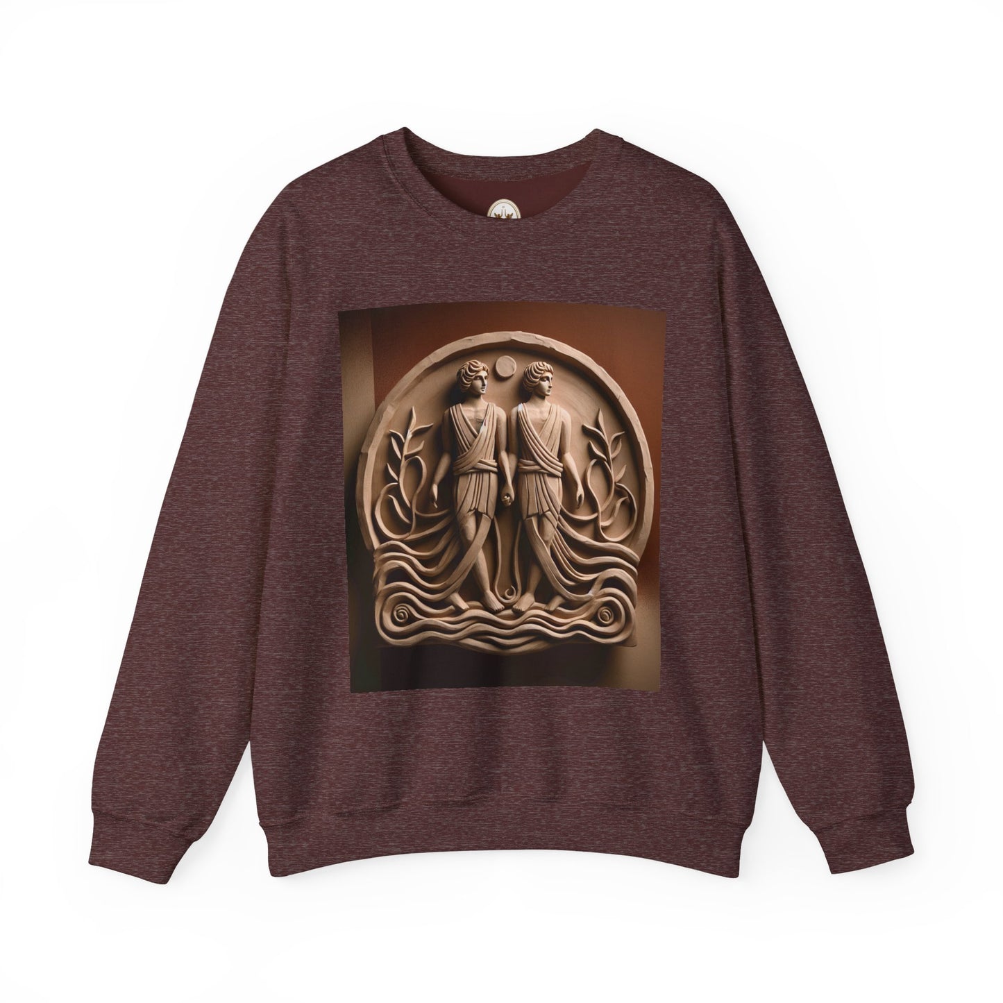 Unisex Heavy Blend™ Crewneck Sweatshirt, Stone Twins, Gemini Zodiac Design