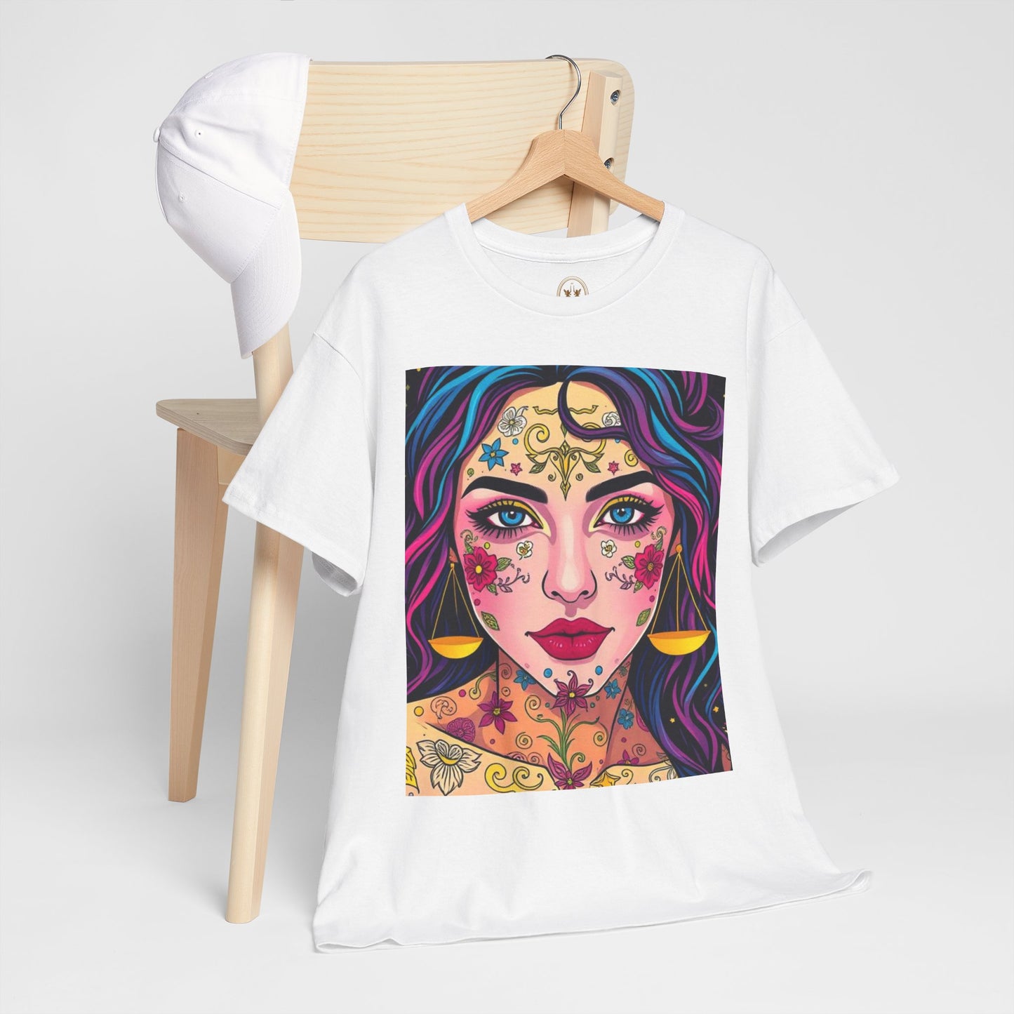 Unisex Heavy Cotton T-Shirt, Libra, Zodiac v4, Sexy Art