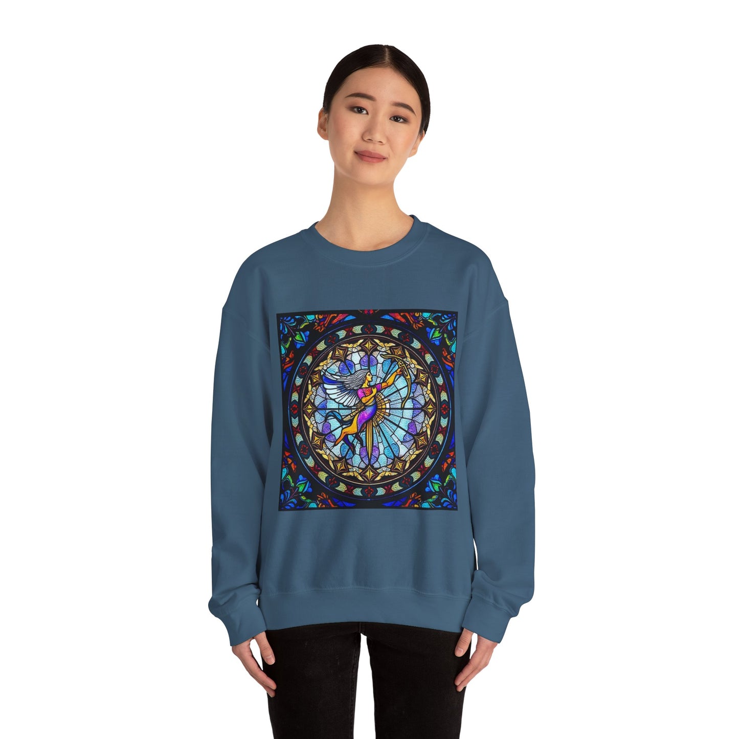 Unisex Heavy Blend™ Crewneck Sweatshirt, Glass, Sagittarius Zodiac Design