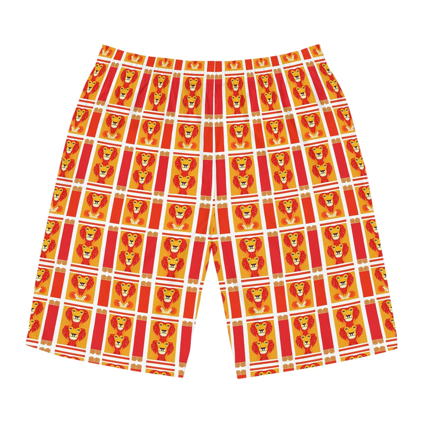 Men's Board Shorts, (AOP), Leo, Zodiac, Shape Pattern