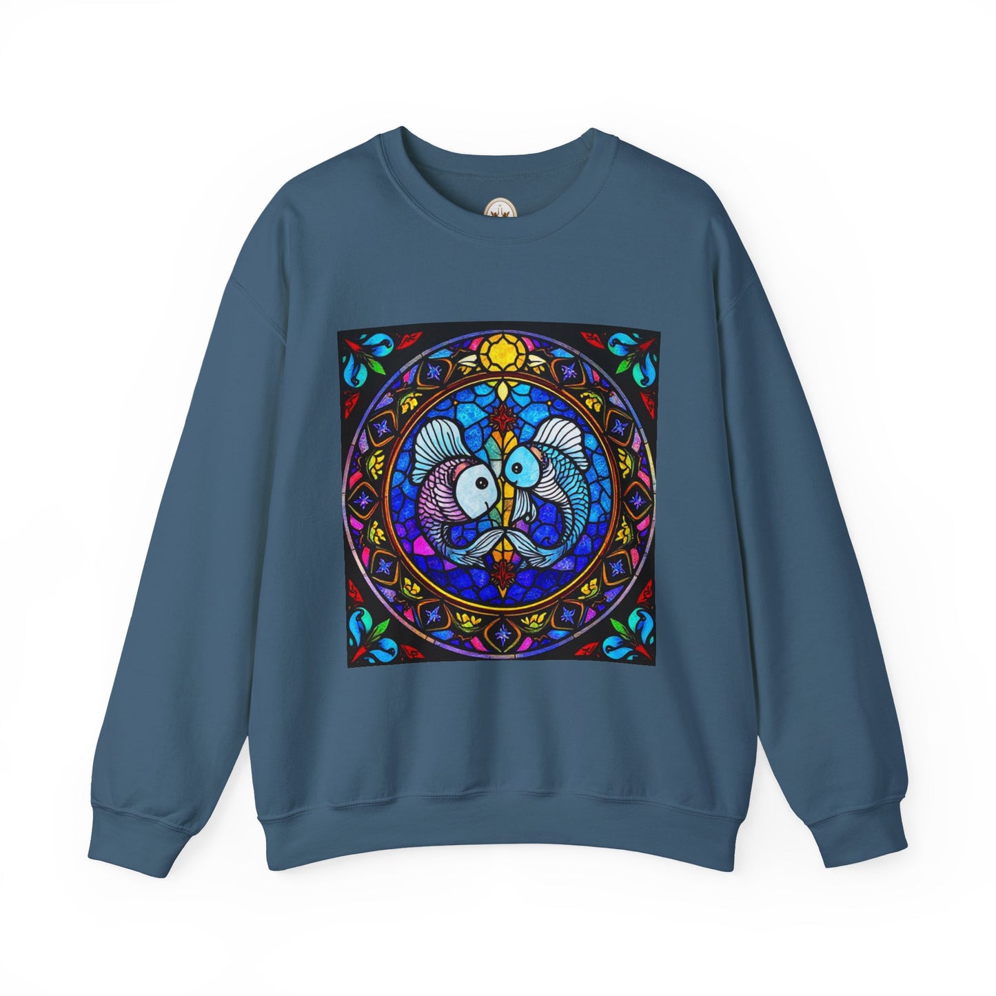 Unisex Heavy Blend™ Crewneck Sweatshirt, Glass, Pisces Zodiac Design