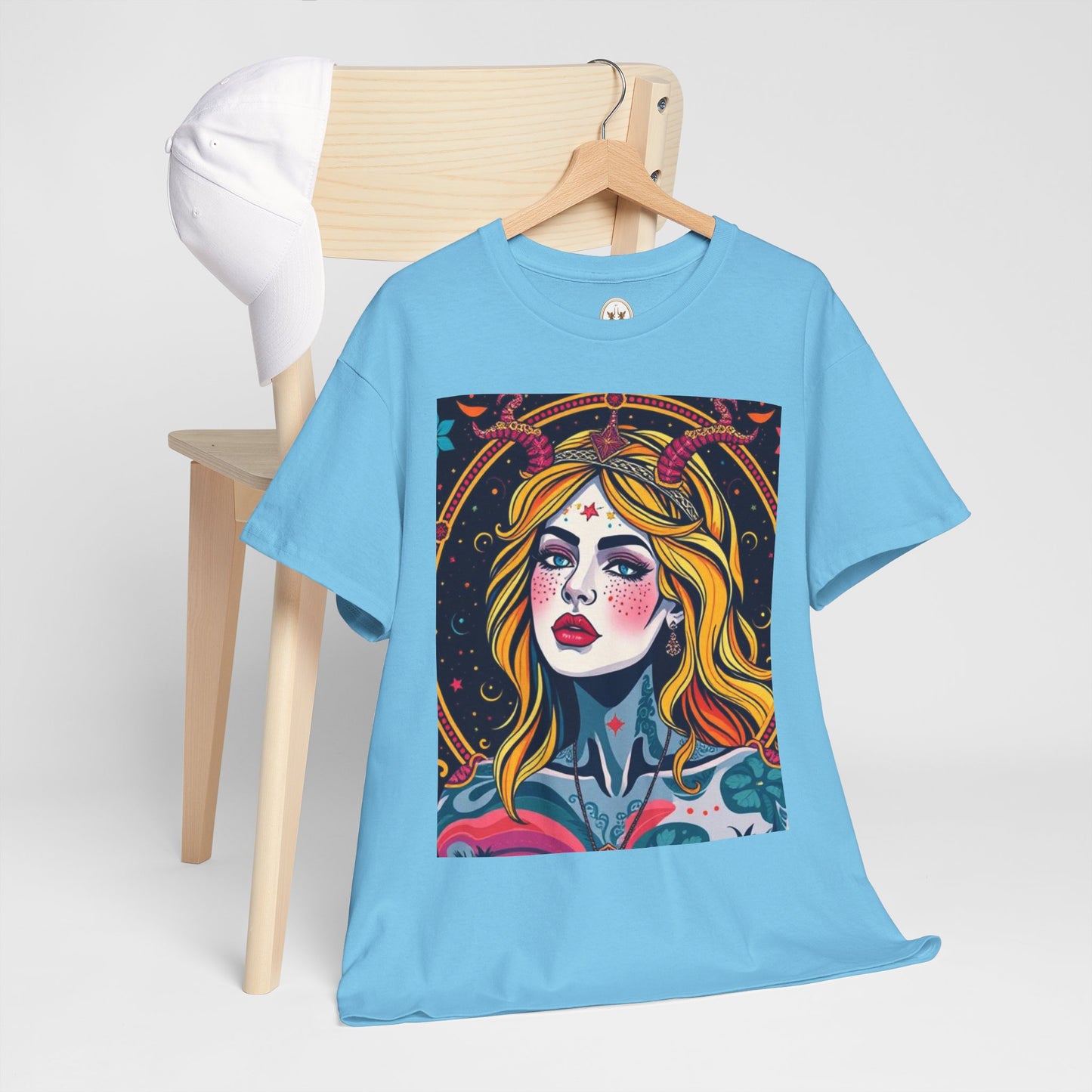 Unisex Heavy Cotton T-Shirt, Virgo, Zodiac v2, Sexy Art