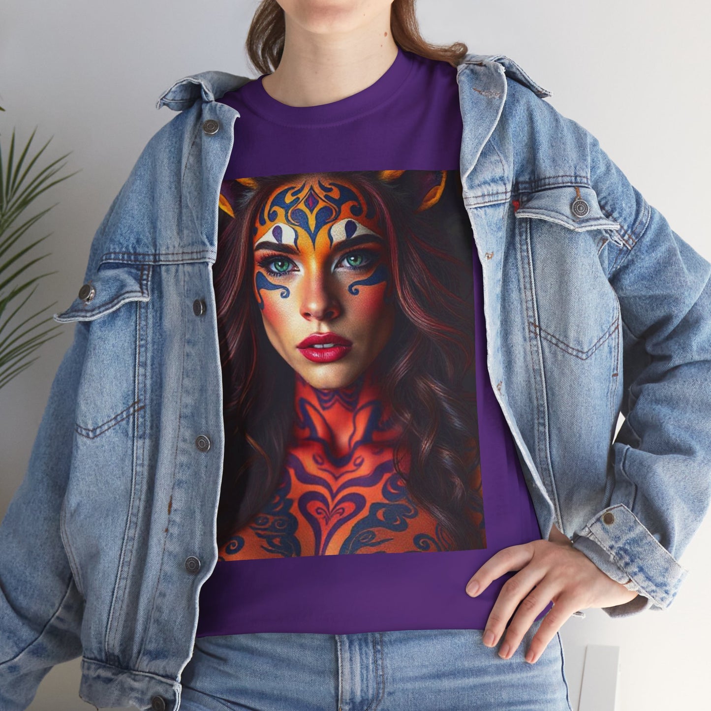 Unisex Heavy Cotton T-Shirt, Leo, Zodiac, Sexy Art