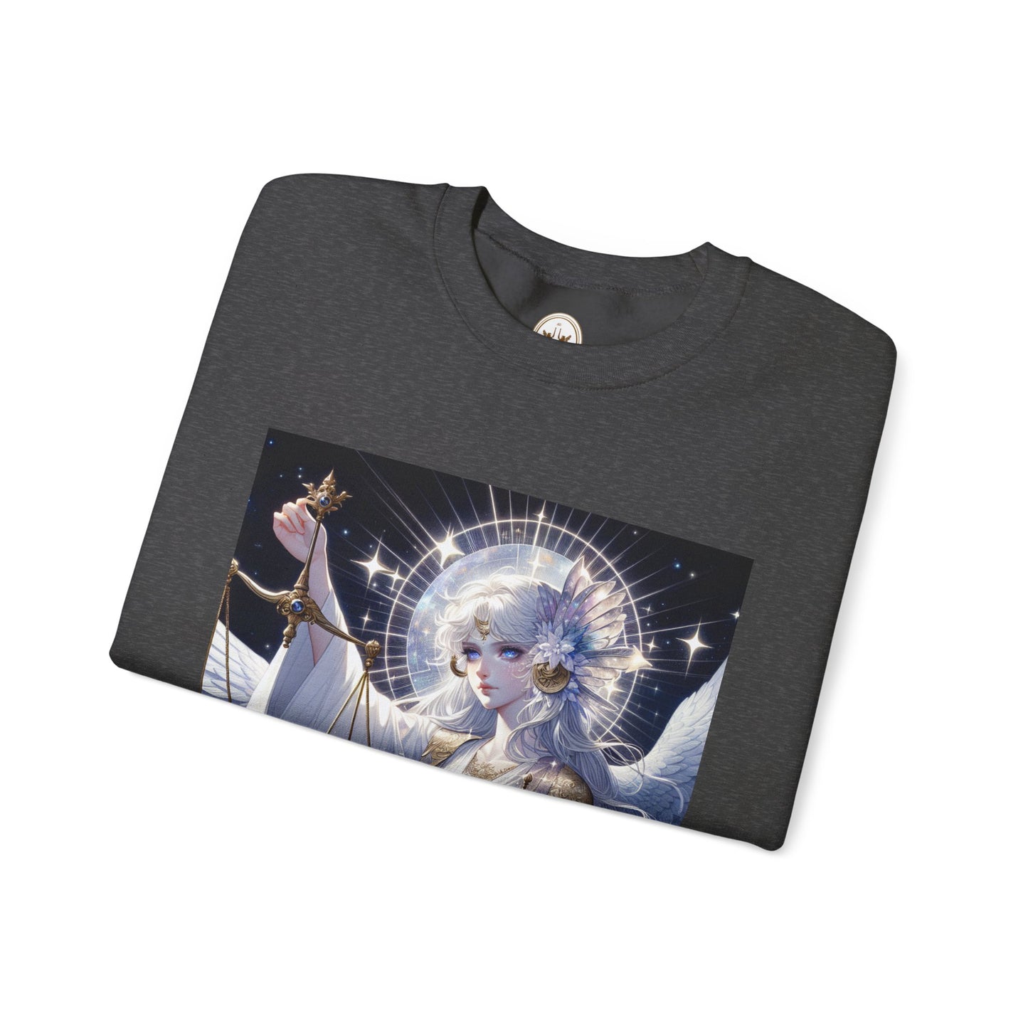 Unisex Heavy Blend™ Crewneck Sweatshirt,anime angel, Libra Zodiac Design