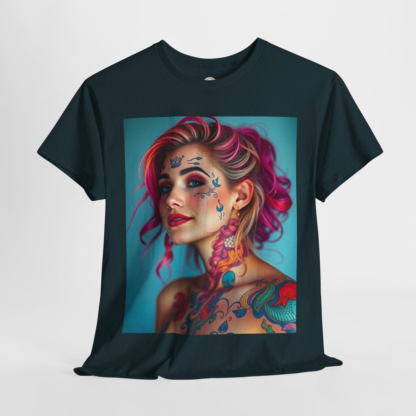 Unisex Heavy Cotton T-Shirt, Pisces, Zodiac v3, Sexy Art